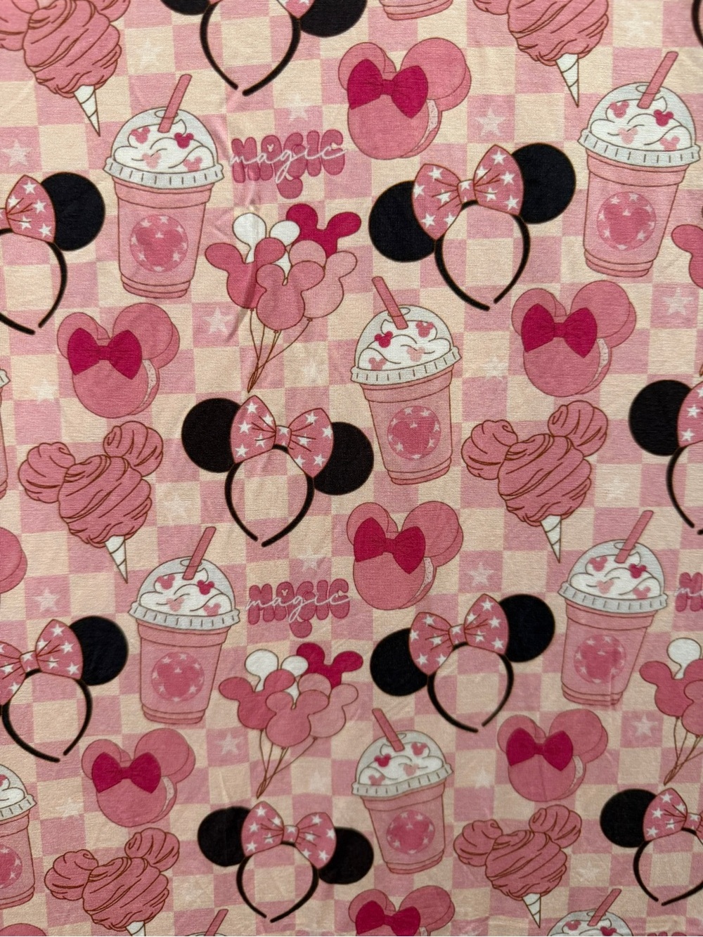 BAMBOO Pink and Black Minnie-Inspired Kids Pajama Set